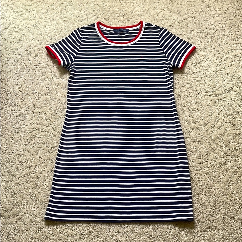 Tommy Hilfiger Striped Navy Blue Dress- M
